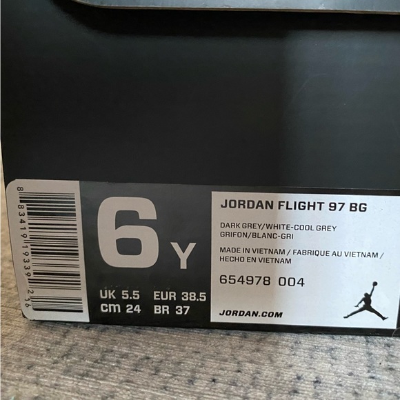 Jordan Flight 97 Grey SIZE 6 Youth (7.5 Women) NEVER USED - Picture 6 of 6